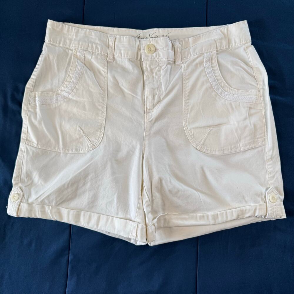 Gloria Vanderbilt All Around Slimming Effect White Shorts Women's Size 6